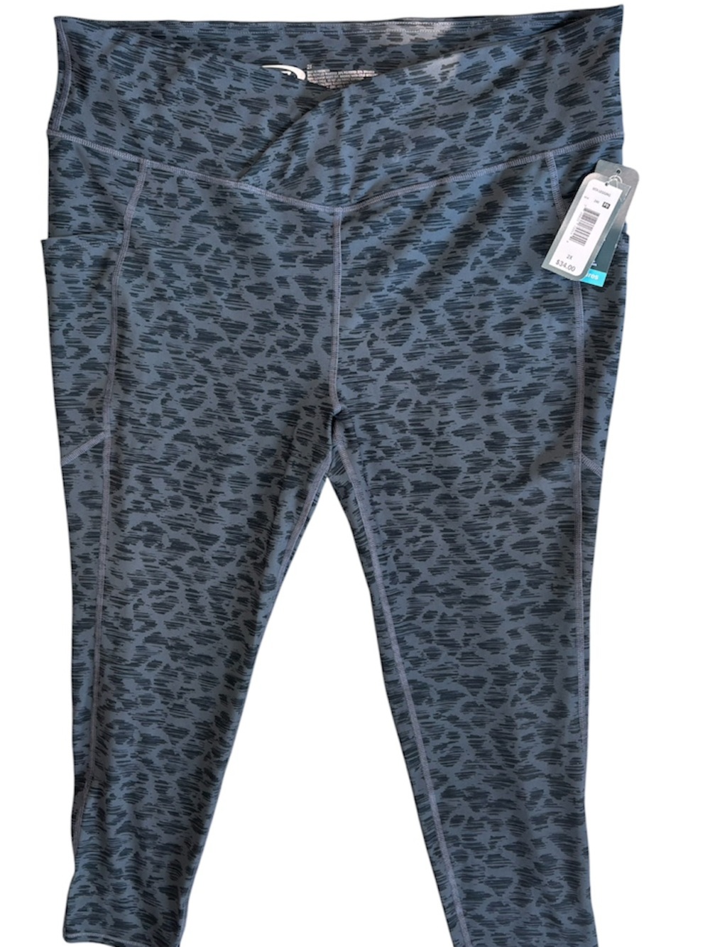 Women's MTA Sport activewear leggings w/ crossover V-waistband and side pockets